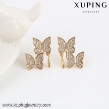 92707 Nuevo diseñador de estilo animal mariposa de las mujeres en forma de pavé ajuste sintético CZ stud pendientes para la venta